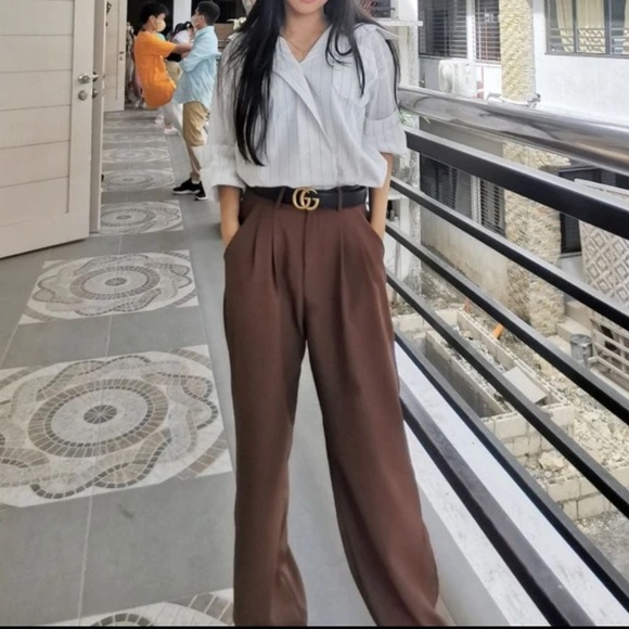 Oversized cotton white stripe button down blouse M - Picture 9 of 9